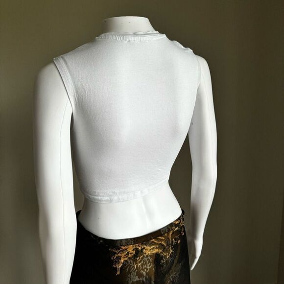 Zara White Fitted Crop Top - Picture 4 of 6